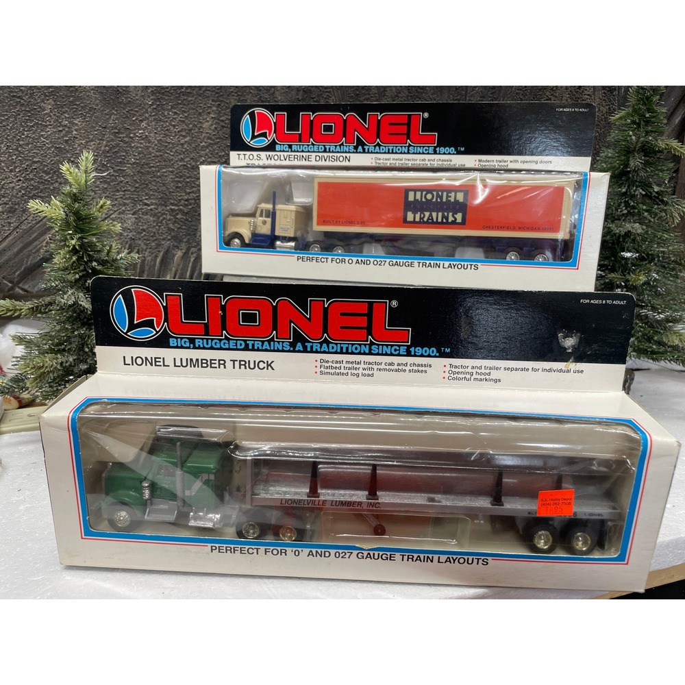 Lionel Diecast Truck Set 6-12806 Lumber Truck & 6-52033 TTOS Wolverine Trailer